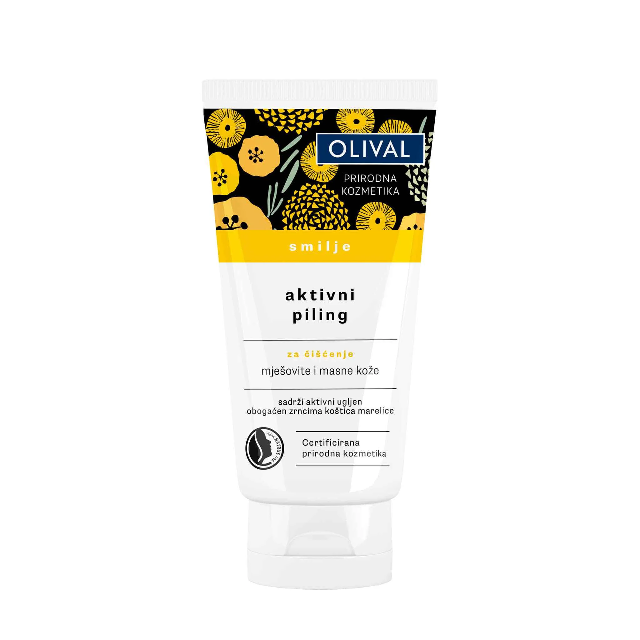 Slamienkový pleťový píling s aktívnym uhlím 1×75 ml, pleťový peeling s uhlím