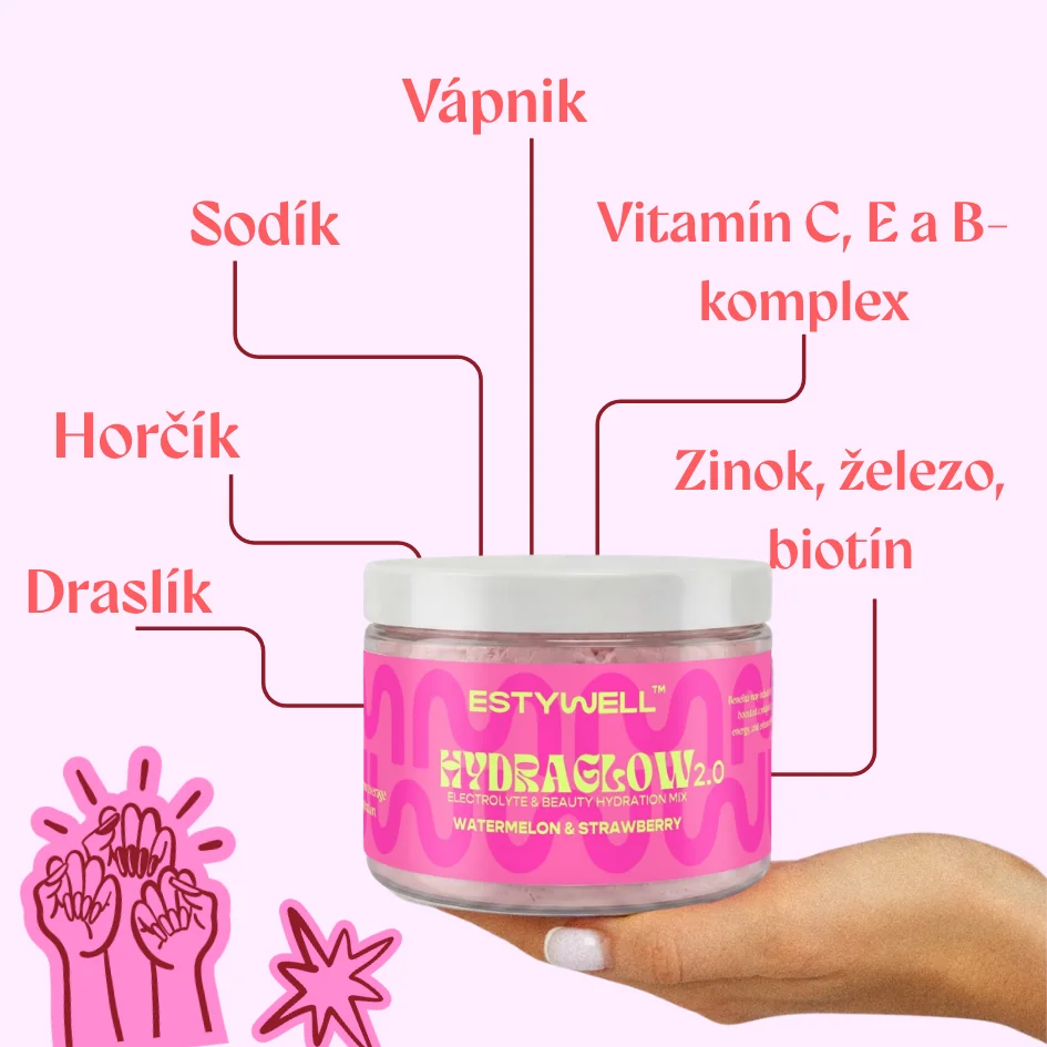 HYDRAGLOW 2.0 Elektrolyty Malina & Levanduľa 300 g