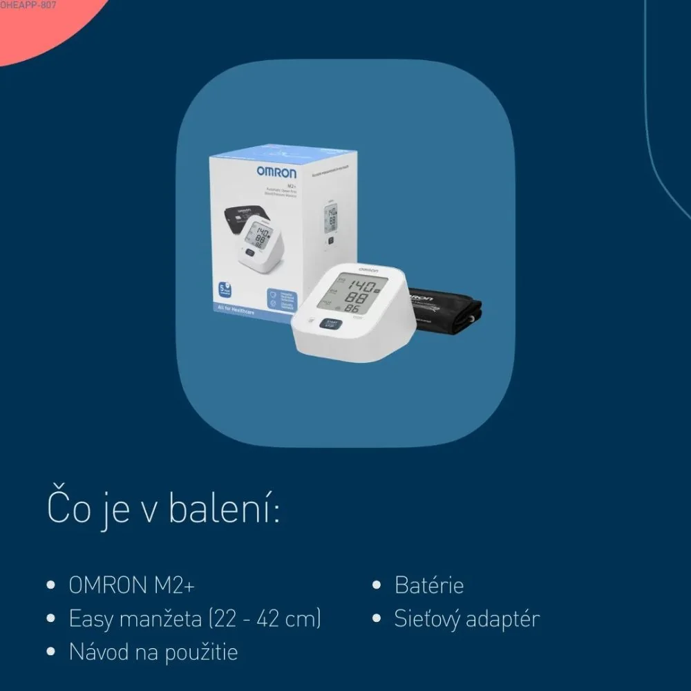 Tlakomer OMRON M2+ + sieťový zdroj 1 set