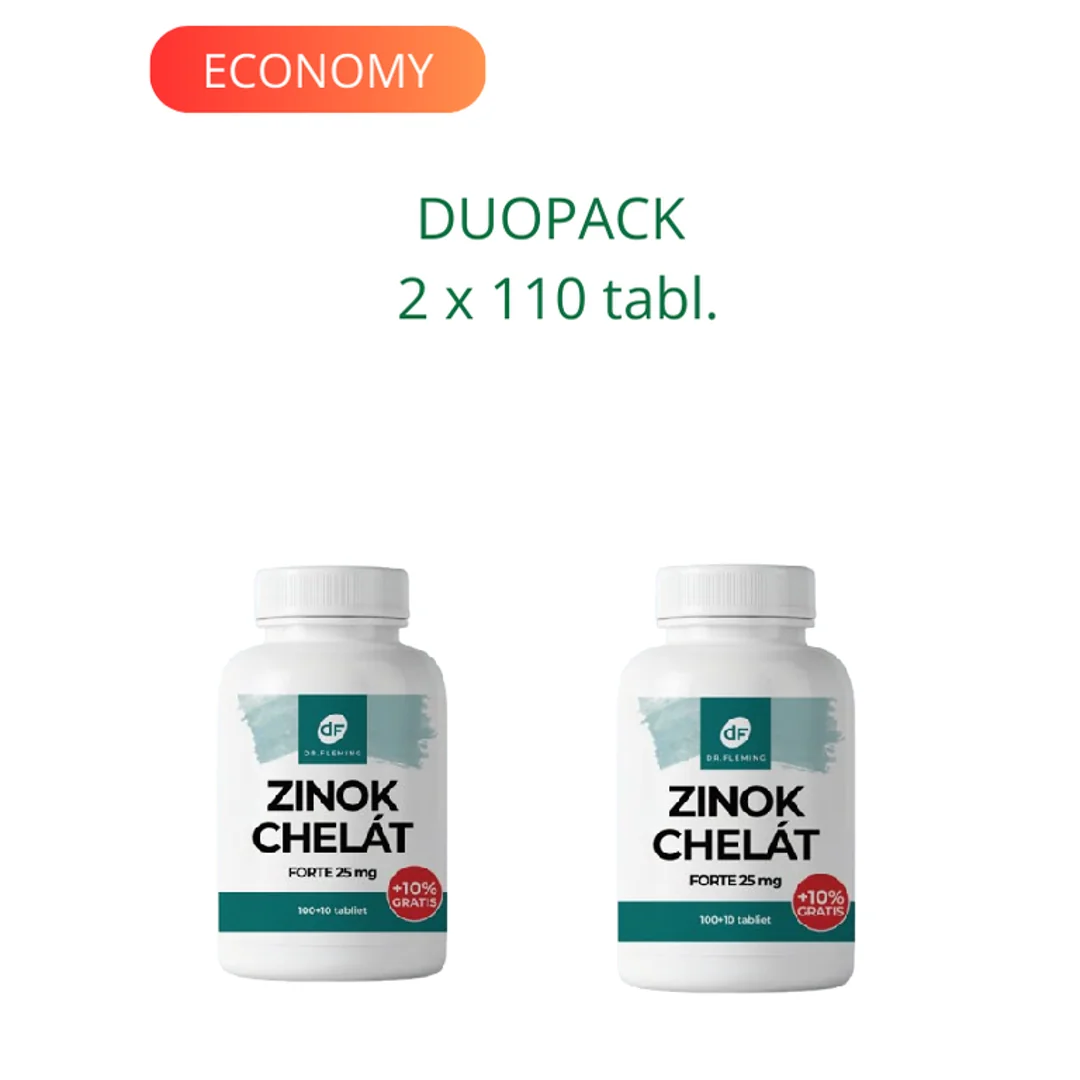 DR. FLEMING Zinok Chelat Forte 25mg +10% gratis 220ks DUOPACK