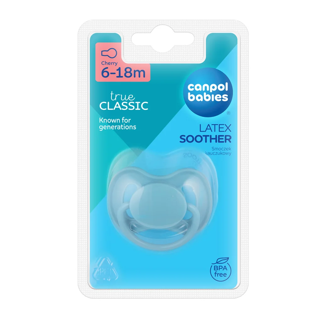 Canpol babies Cumlík kaučukový s okrúhlou špičkou NUDE 6-18m modrý 1×1 ks, cumlík