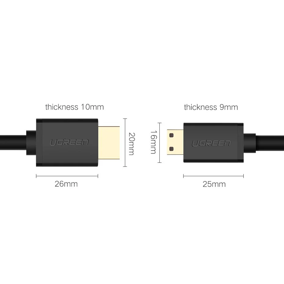 Ugreen HD108 kábel HDMI - mini HDMI 4K 1.5m, čierny