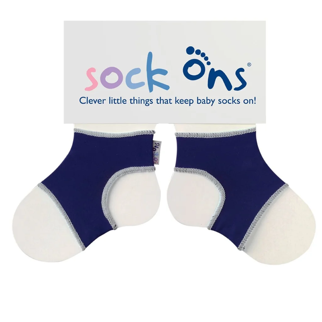 KIKKO Sock Ons Držiak ponožiek Classic - Tmavo modrá (6-12m) 1×1 ks