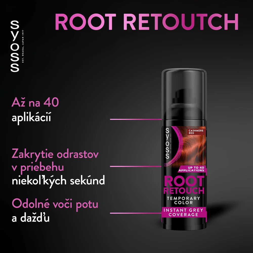 Syoss Root Retouch sprej na odrasty Kašmírovo červený 1×1 ks, sprej na odrasty