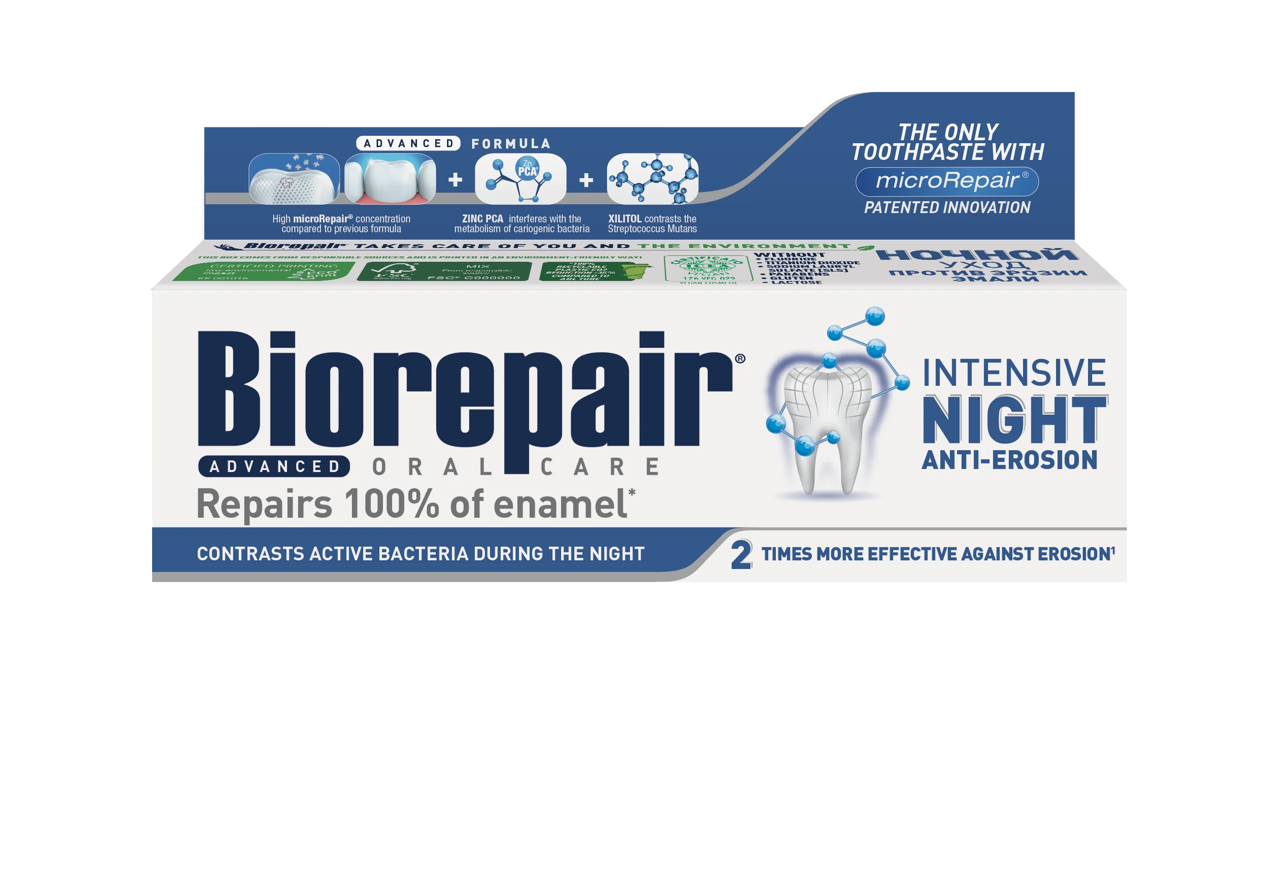 Biorepair zubná pasta night advanced 1×75 ml, zubná pasta