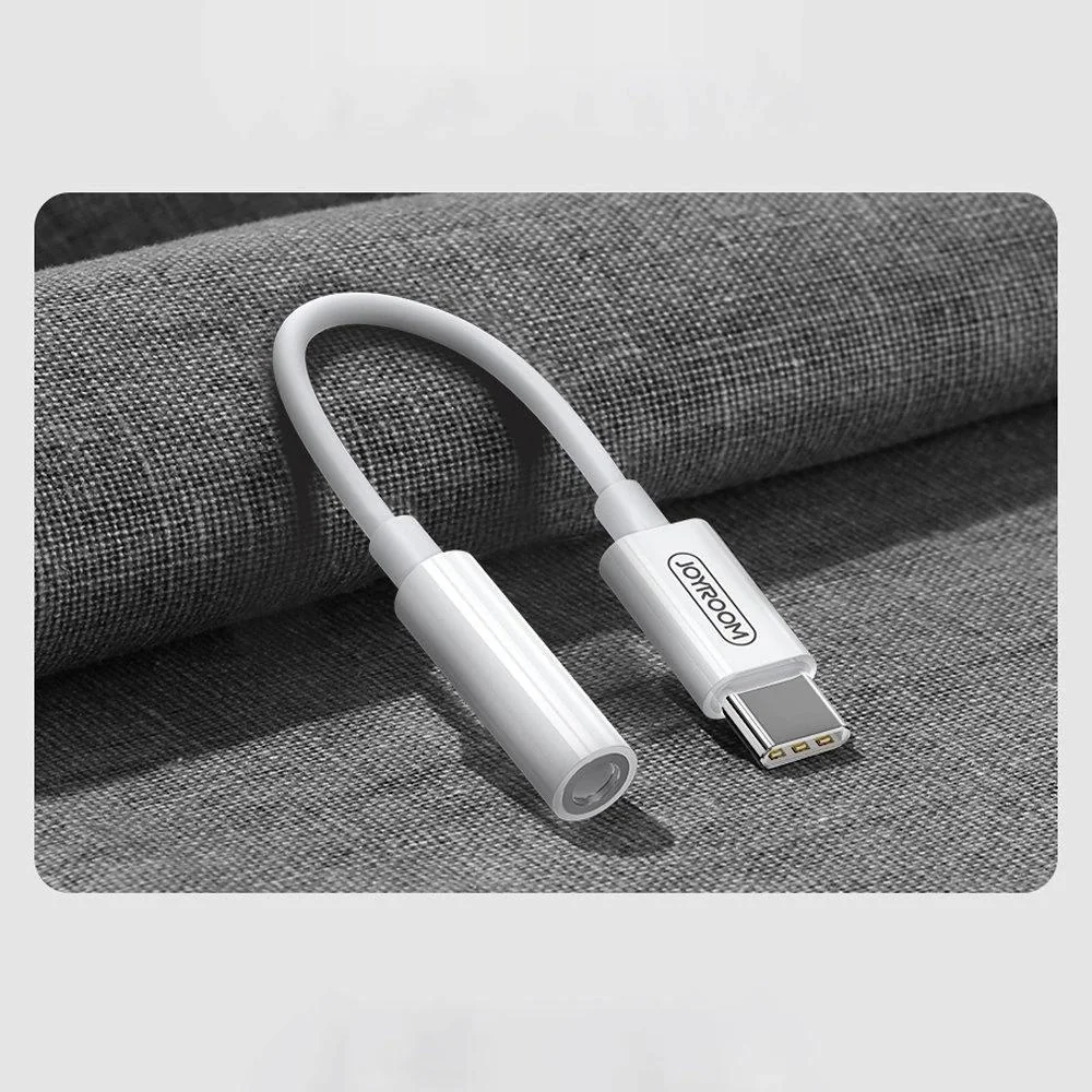 Adaptér 3,5 mm Mini Jack - USB Type-C - Biela