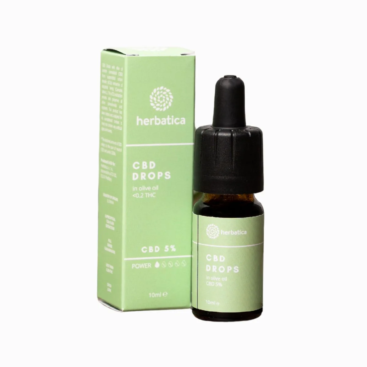CBD kvapky 5% s olivovým olejom - Herbatica - 10 ml 