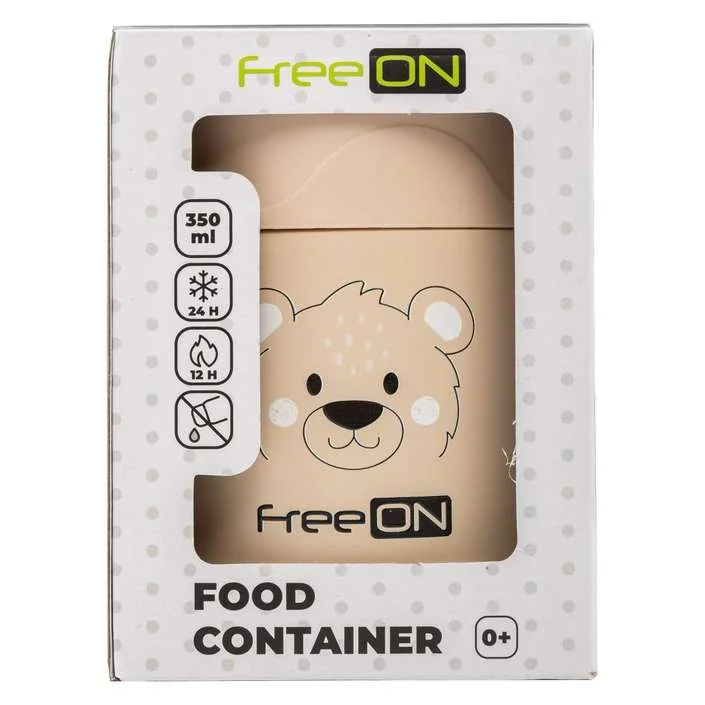 Termobox na jedlo 350ml FreeON - béžový medvedík