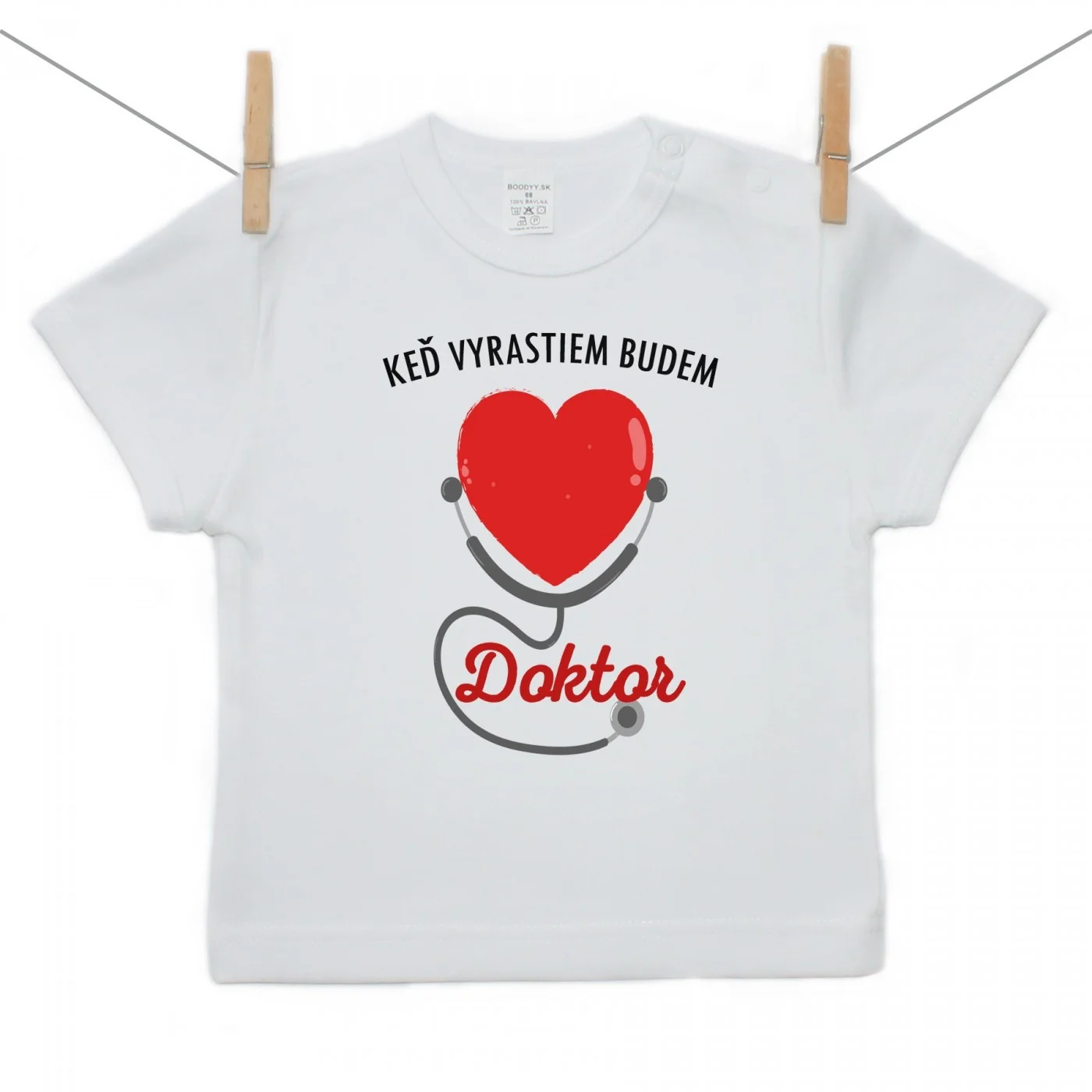 Boodyy Tričko s krátkym rukávom Keď vyrastiem budem doktor Veľkosť: 110