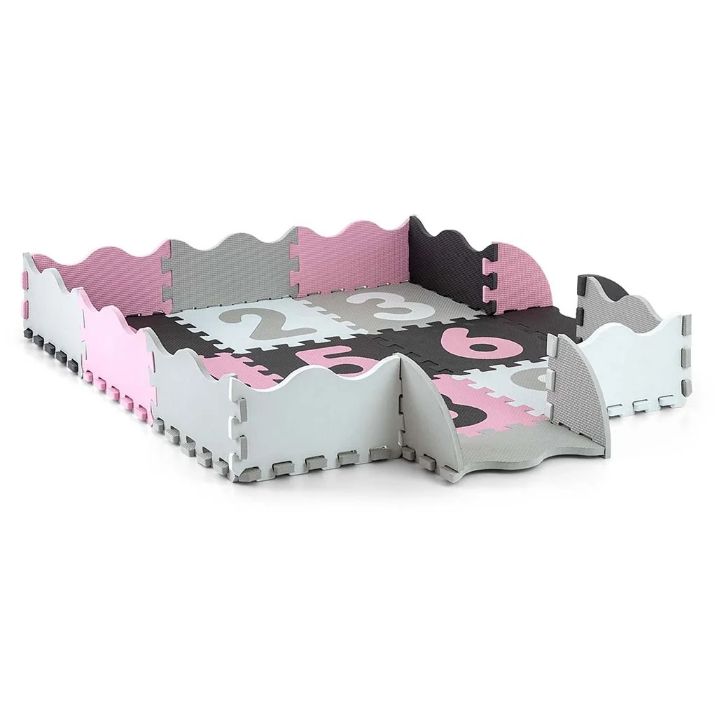 Penové puzzle podložka ohrádka Milly Mally Jolly 3x3 Digits Pink