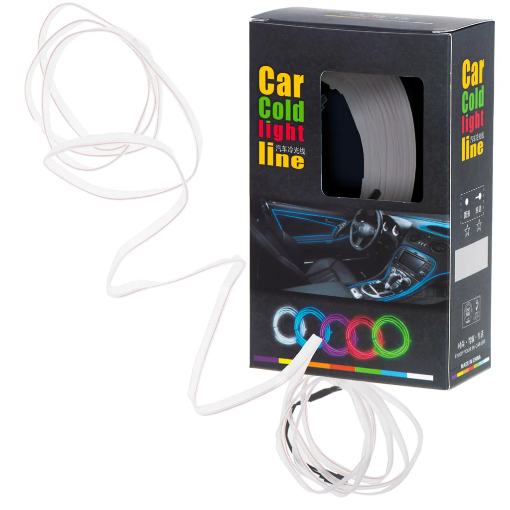 LED ambientné osvetlenie do auta / auto USB / 12V páska 5m biela