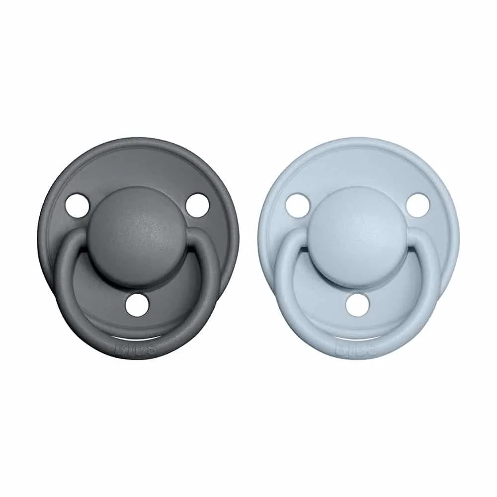 BIBS De Lux cumlíky z prírodného kaučuku 2ks veľkosť 2 - Iron / Baby Blue