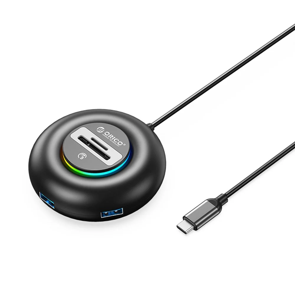 Orico YXR5-C3 HUB adaptér USB-C - 3x USB 3.0 / čítačka SD kariet 1.8m, čierny