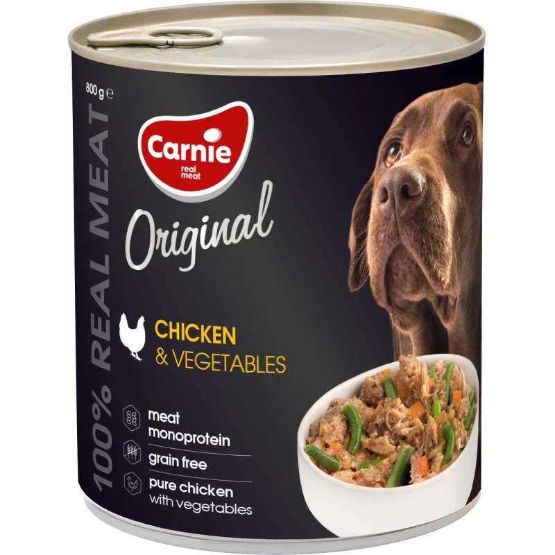 CARNIE ORIGINAL Holistic Dusené kuracie kúsky mäsa so zeleninou 800 g (3557)