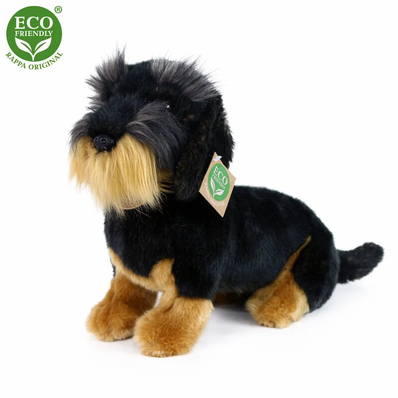RAPPA - Plyšový drsnosrstý jazvečík sediaci 30 cm ECO-FRIENDLY