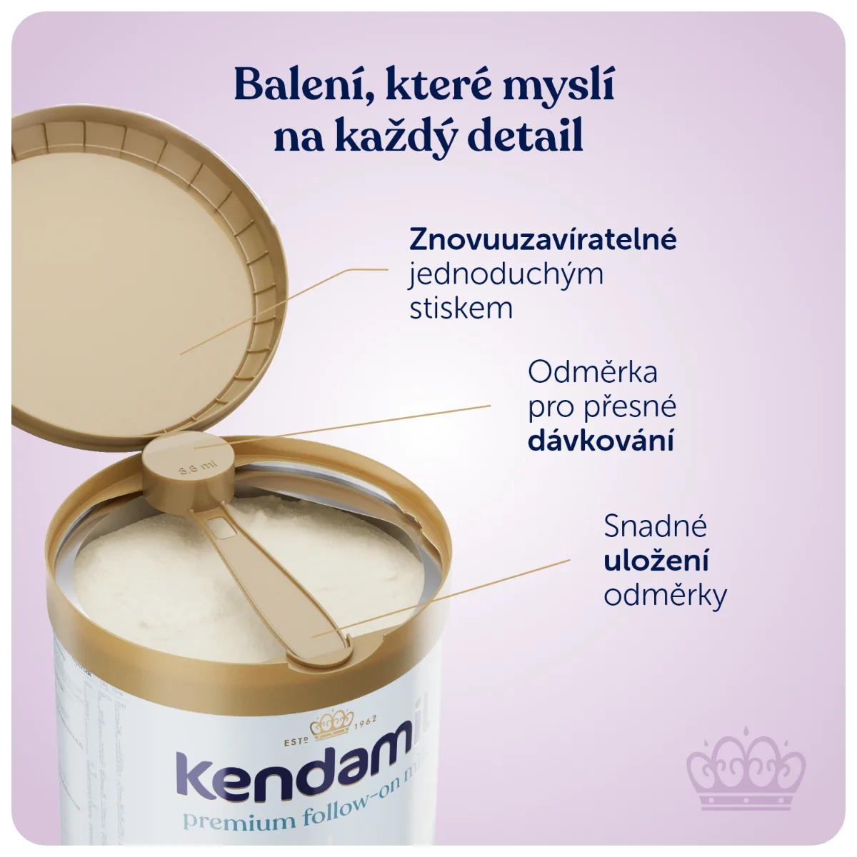 Kendamil Premium 2 HMO+ (800 g) 1×800 g, detská výživa