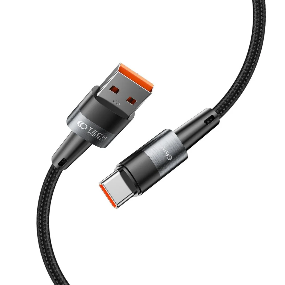 Tech-Protect Ultraboost kábel USB / USB-C 66W 6A 1m, šedý