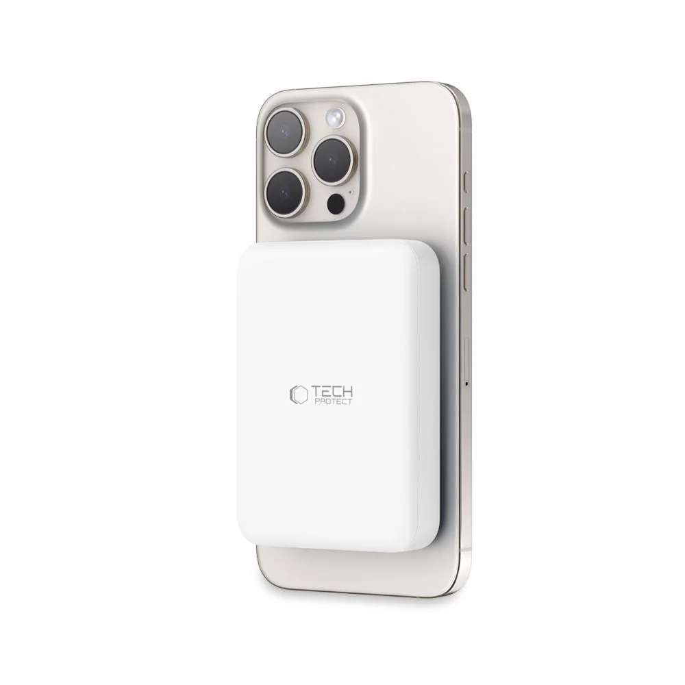 Tech-Protect PB11 LifeMag MagSafe Power Bank 10000mAh, biele