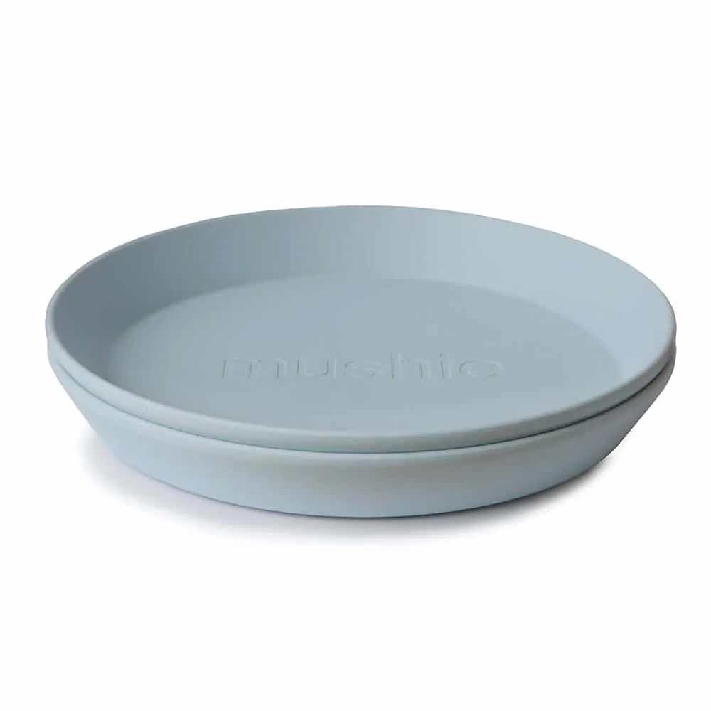 Mushie okrúhly tanier 2 ks Powder Blue