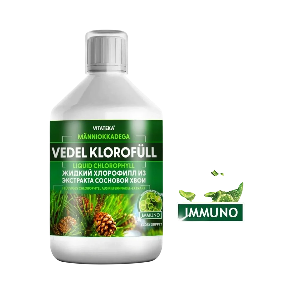 Tekutý chlorofyl s extraktom z borovicového ihličia – 500 ml – Vitateka
