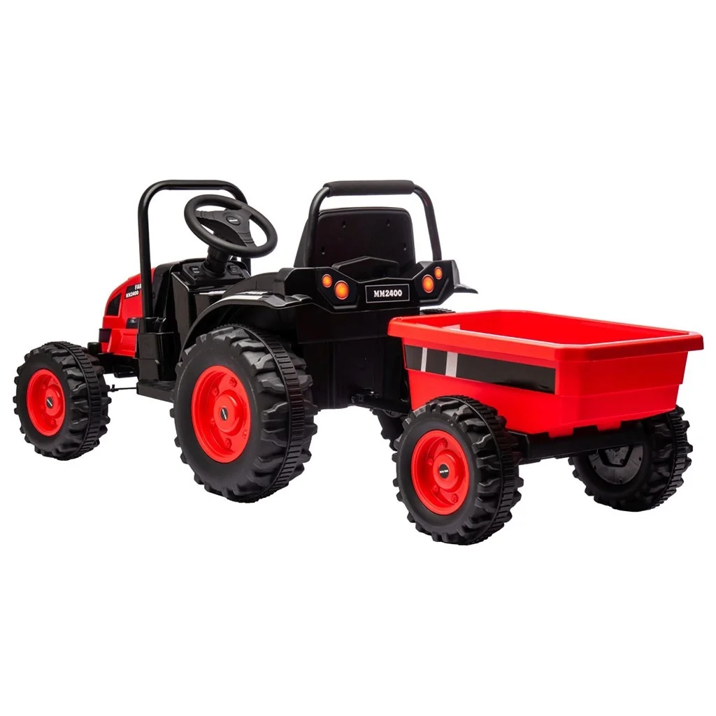 Elektrický traktor s prívesom Milly Mally Farmer červený ,
