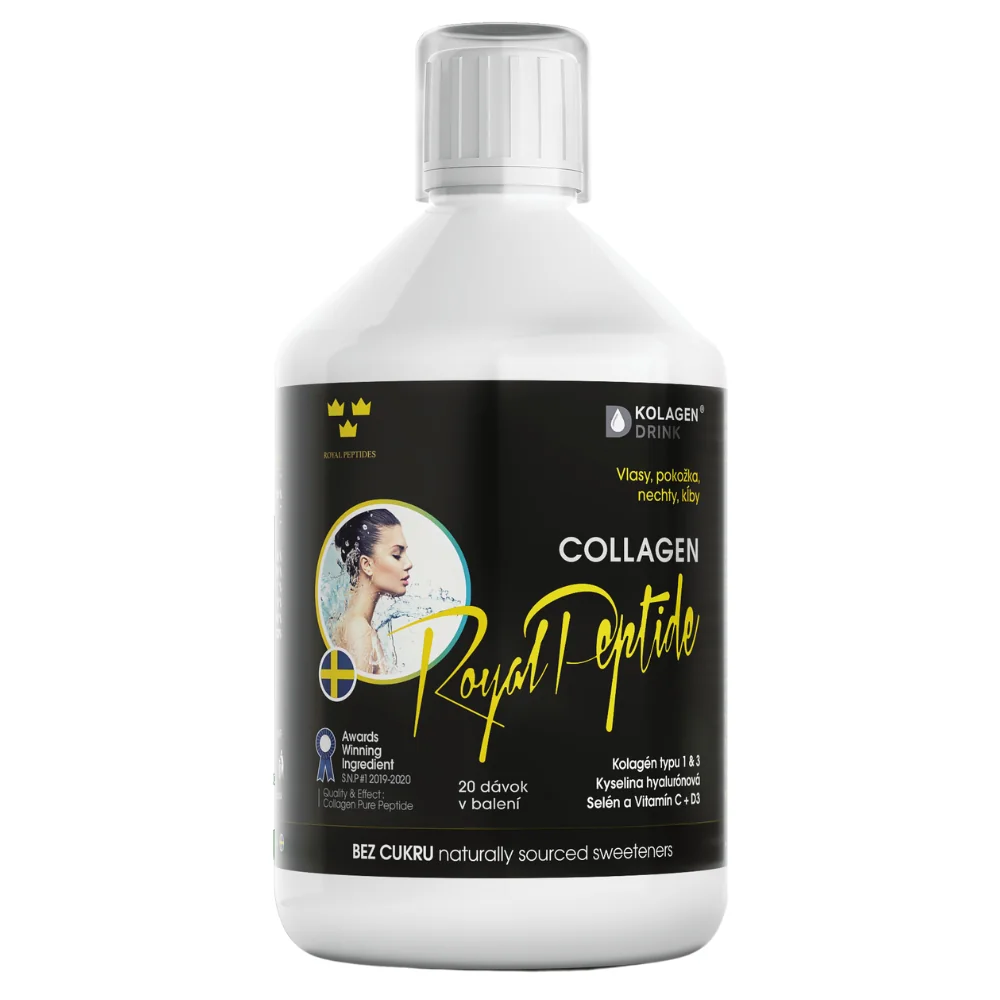 KolagenDrink Collagen Royal Peptide hydrolyzovaný rybí kolagén bez cukru 1×500 ml, 20 dávok v balení