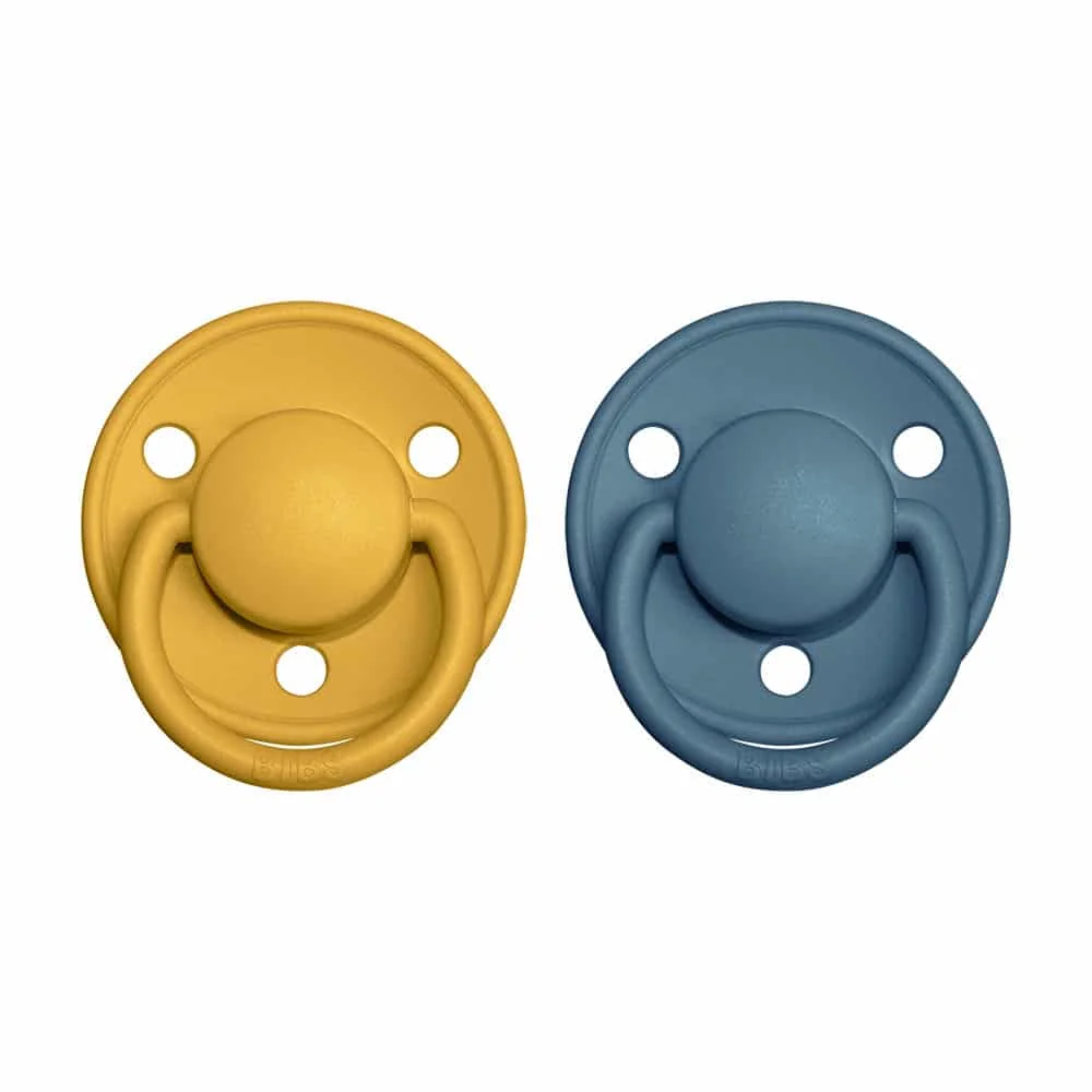 BIBS De Lux cumlíky zo silikónu 2ks one size - Mustard / Petrol