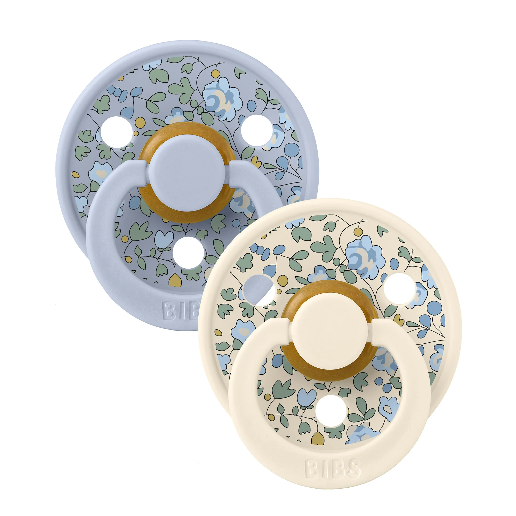 BIBS x LIBERTY Colour cumlíky z prírodného kaučuku 2ks veľkosť 2 - Ivory / Baby Blue
