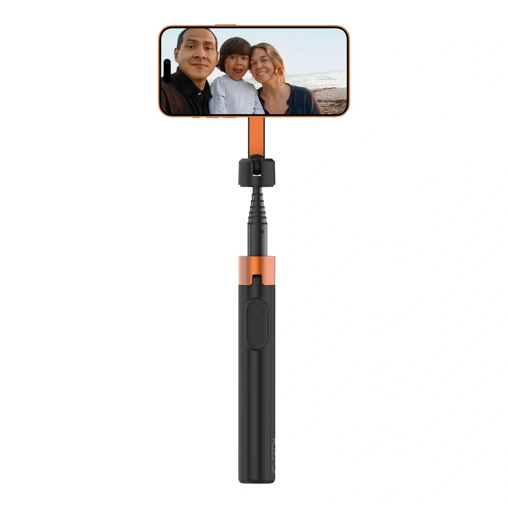 Tech-Protect L10S Bluetooth MagSafe selfie tyč, čierna / oranžová