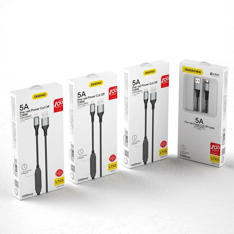 Dudao L7 kábel USB / Micro USB 5A 1m, čierny