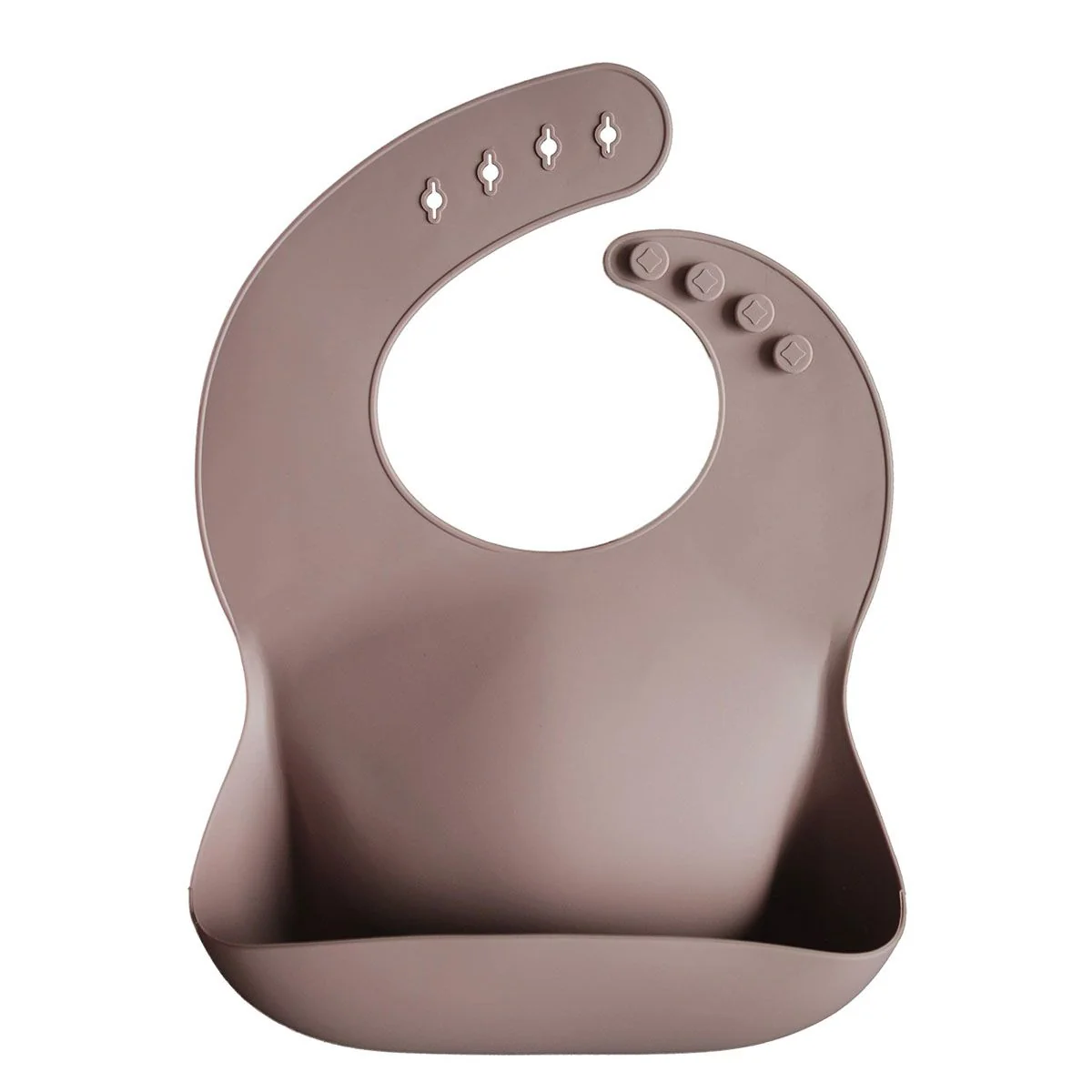 Mushie silikónový podbradník, Warm Taupe 1×1 ks, podbradník