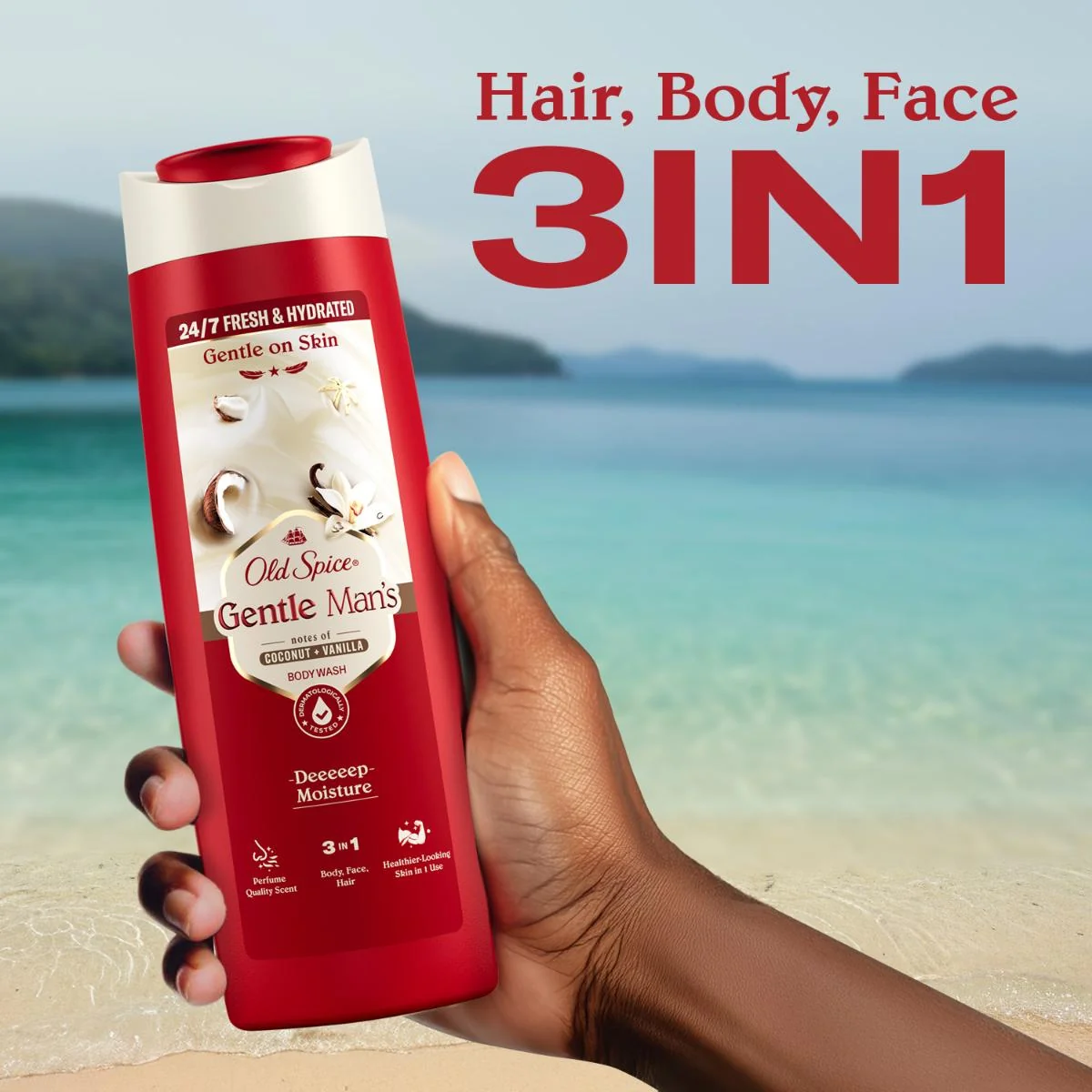 Old Spice Gentle Man's Kokos + Vanilka sprchový gél 3 v 1 400 ml