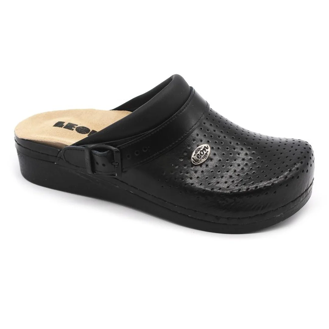 Leon 5002 Dámska antistres pracovná zdravotná kožená obuv 38 - 24,5cm, čierna, 3,5 cm