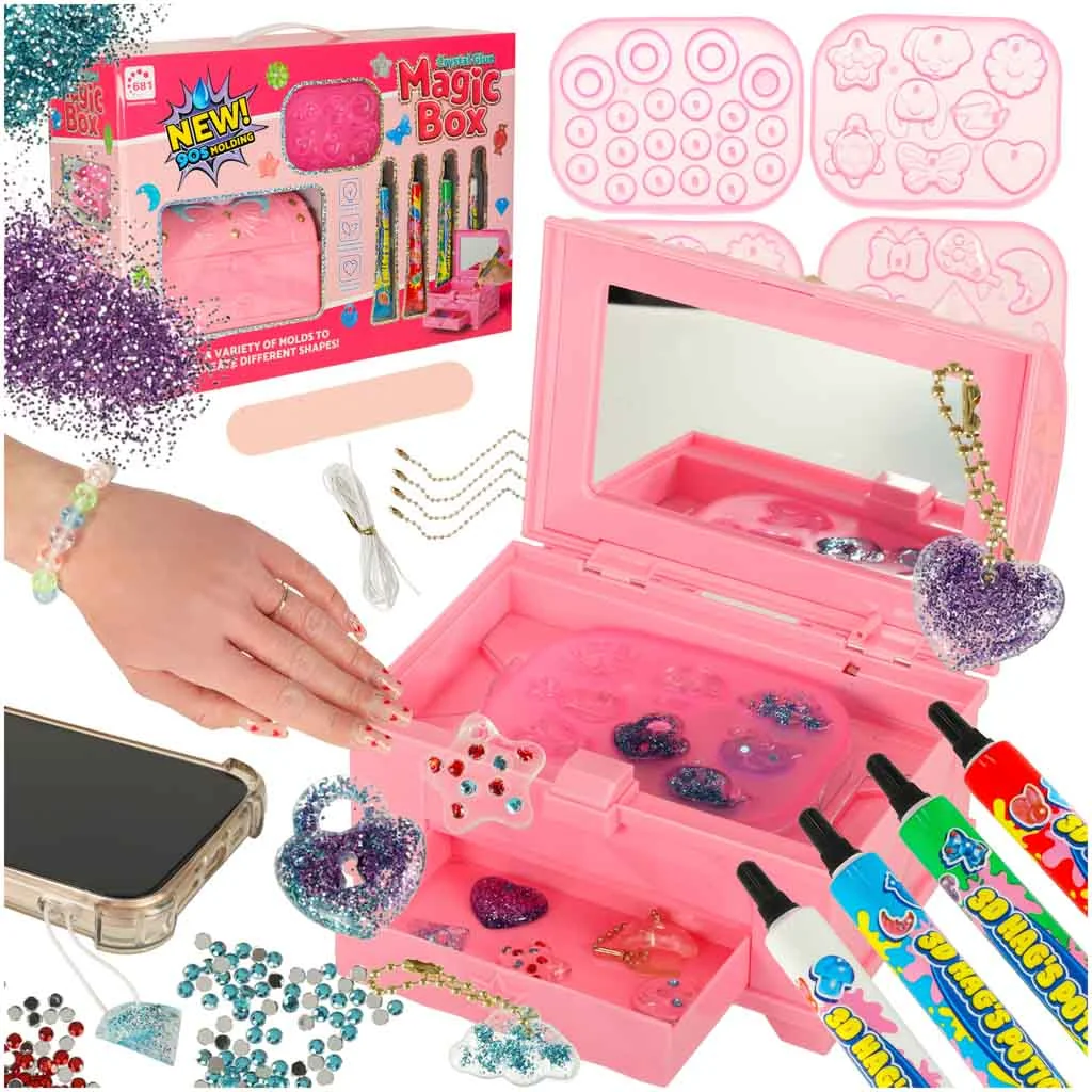 Kreatívna UV sada na šperky – box s UV lampou (Magic Box)