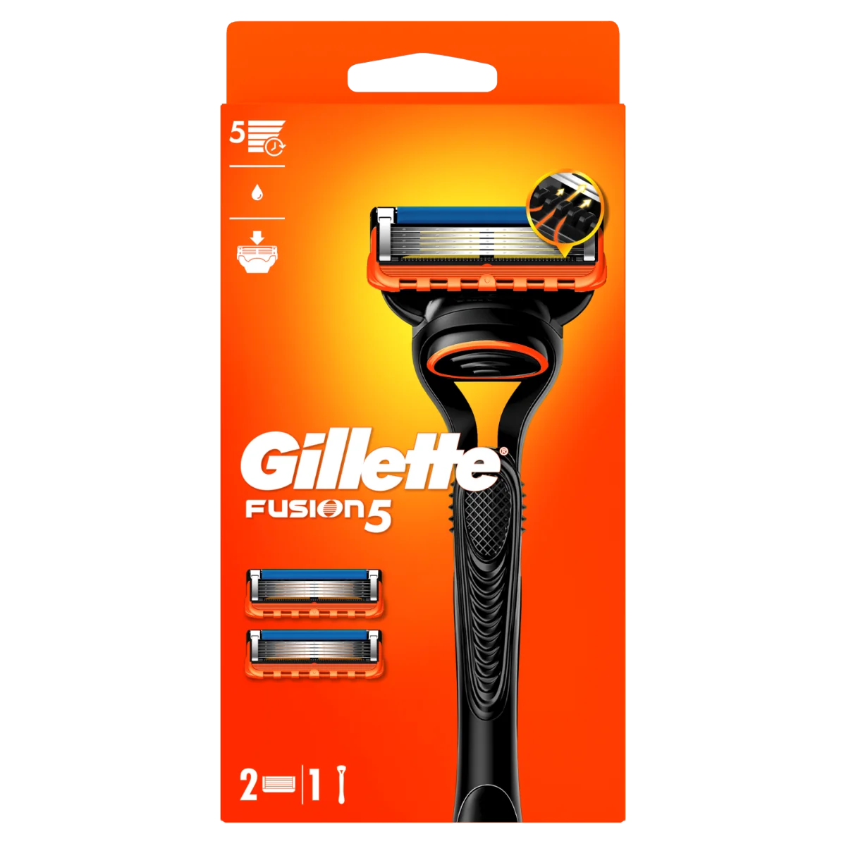 Gillette Fusion Strojček + 2 NH 1×2 ks, holiaci strojček