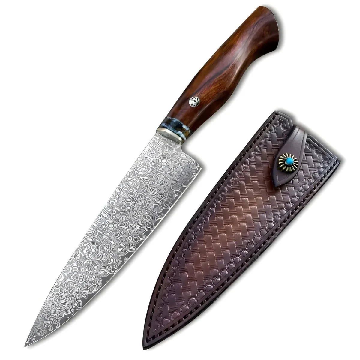 Damaškový kuchynský nôž Takara-Hnedá 1 ks, 32cm