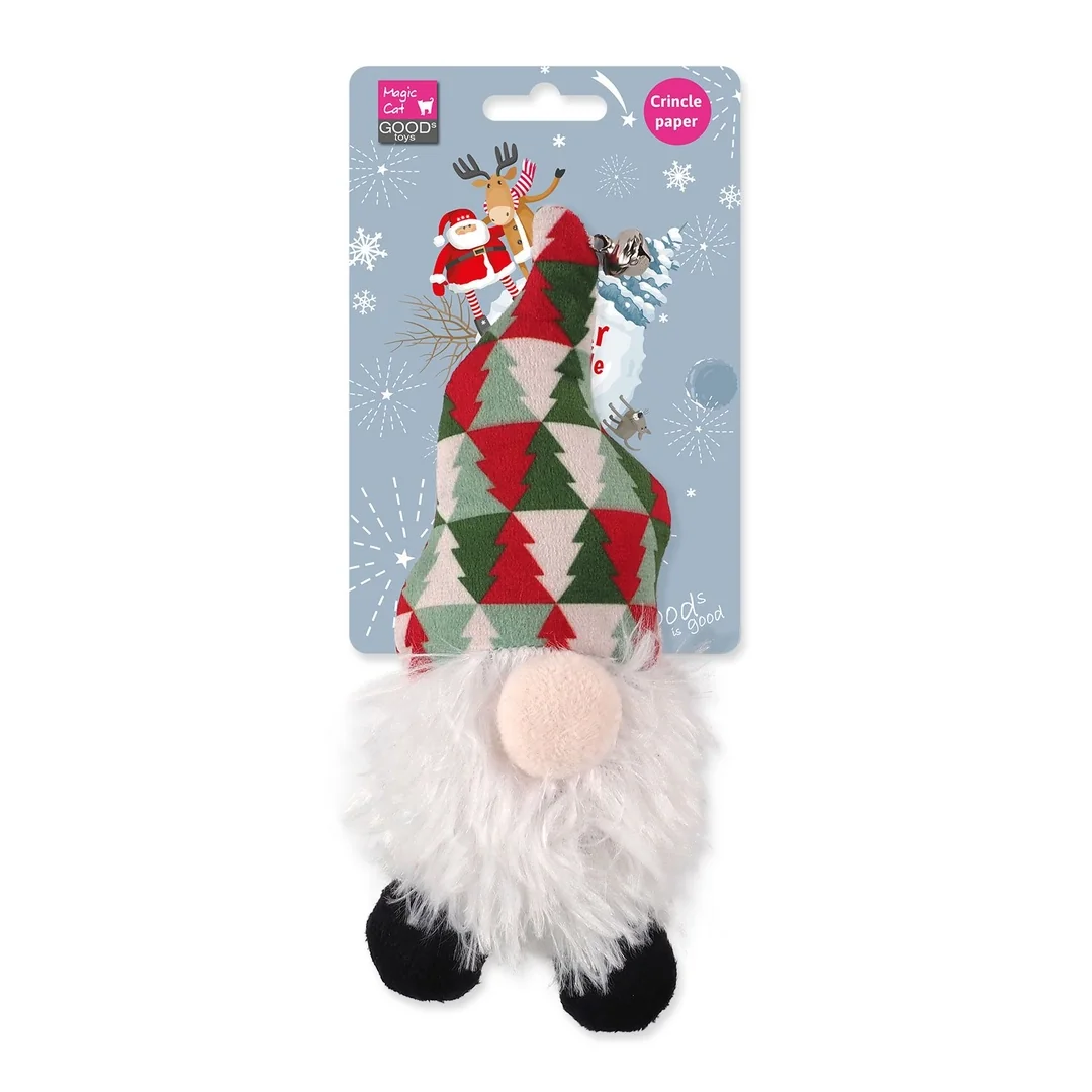 Hračka Magic Cat Winter Tale trpaslík so šantou čapica zeleno-červená 15cm