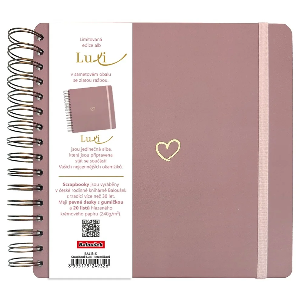 Luxi scrapbookový album 21x21 cm, lamino fľaškovo staroružový
