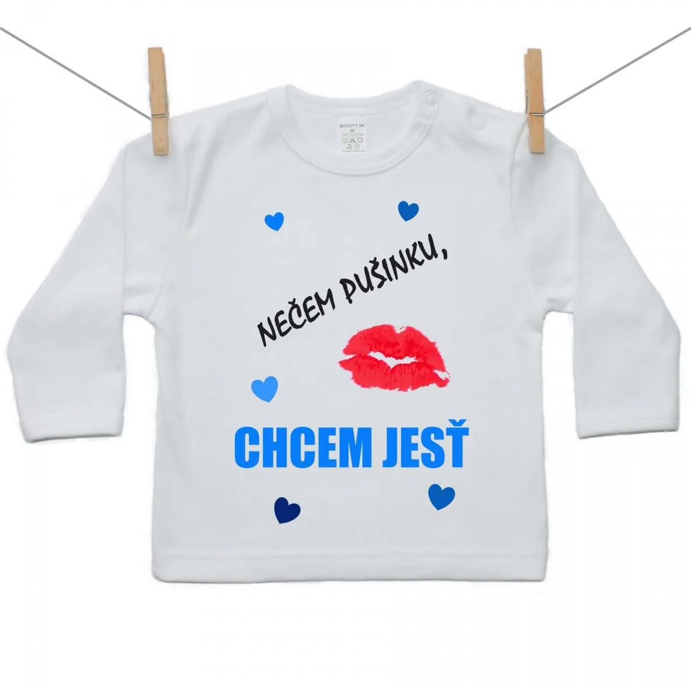 Boodyy Tričko s dlhým rukávom Nečem pušinku, chcem jesť Veľkosť: 140