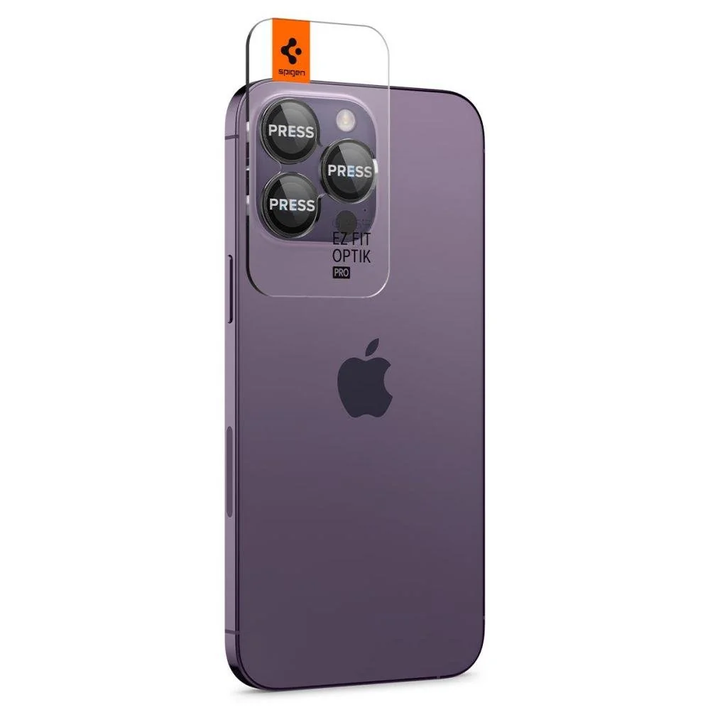Spigen Optik.Tr 2x ochranné sklo na kameru na iPhone 14 Pro / 14 Pro Max, čierne ax, čierne