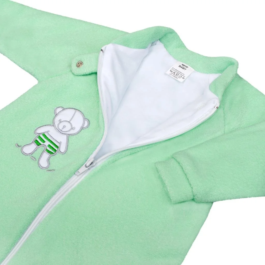 Dojčenský froté spací vak New Baby medvedík mätový 68 (4-6m),