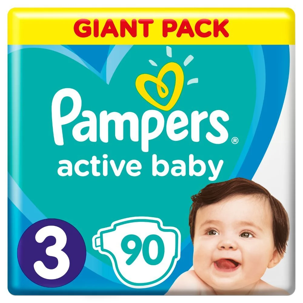 Pampers Active Baby GP S3 90ks (6-10kg) 1×90 ks, detské plienky