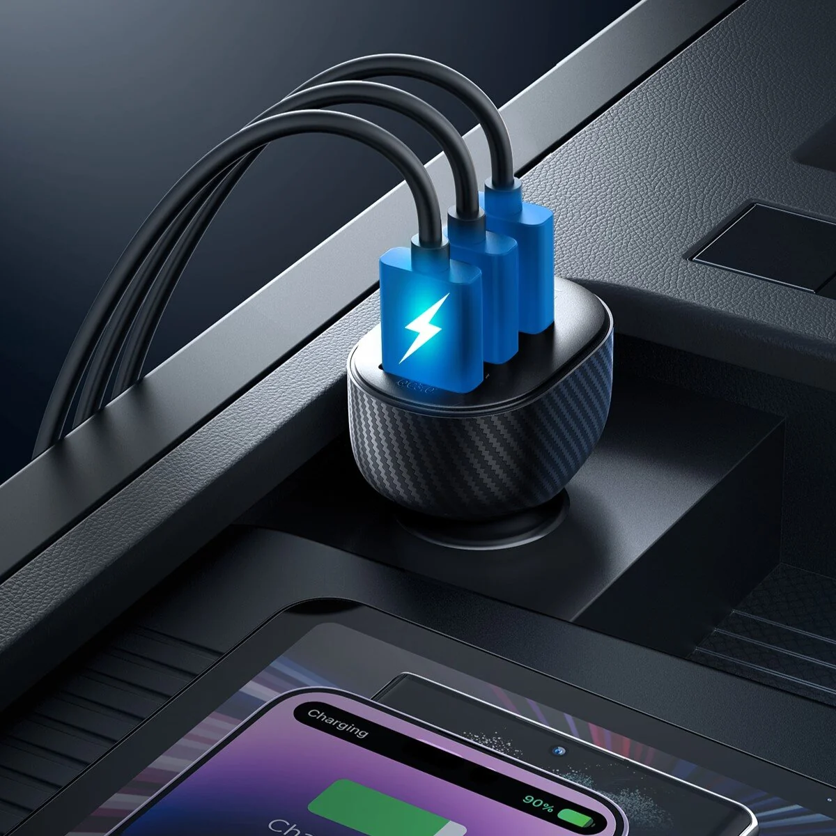 Joyroom JR-CCD03 autonabíjačka 3x USB 17W, čierna