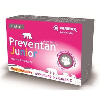 FARMAX Preventan Junior + vitamín C 1×30 tbl, výživový doplnok