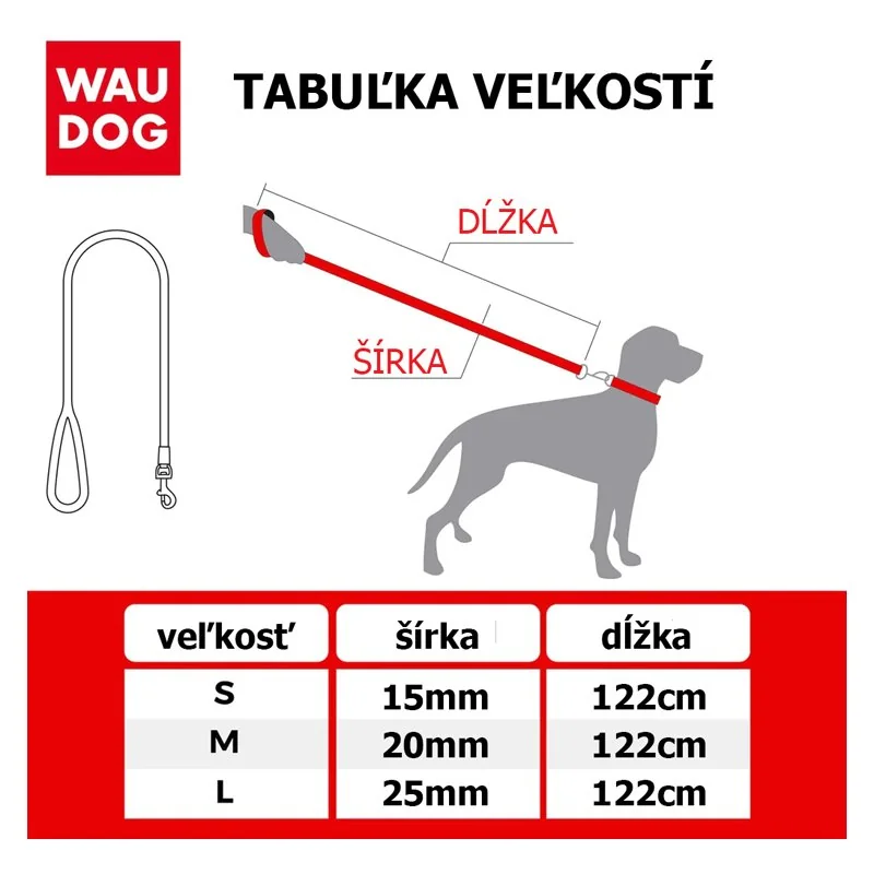 Nylonové vodítko kárované 122cm, Veľkosť: S