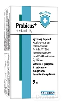 GENERICA Probicus + vitamin D3 1×9 ml, kvapky