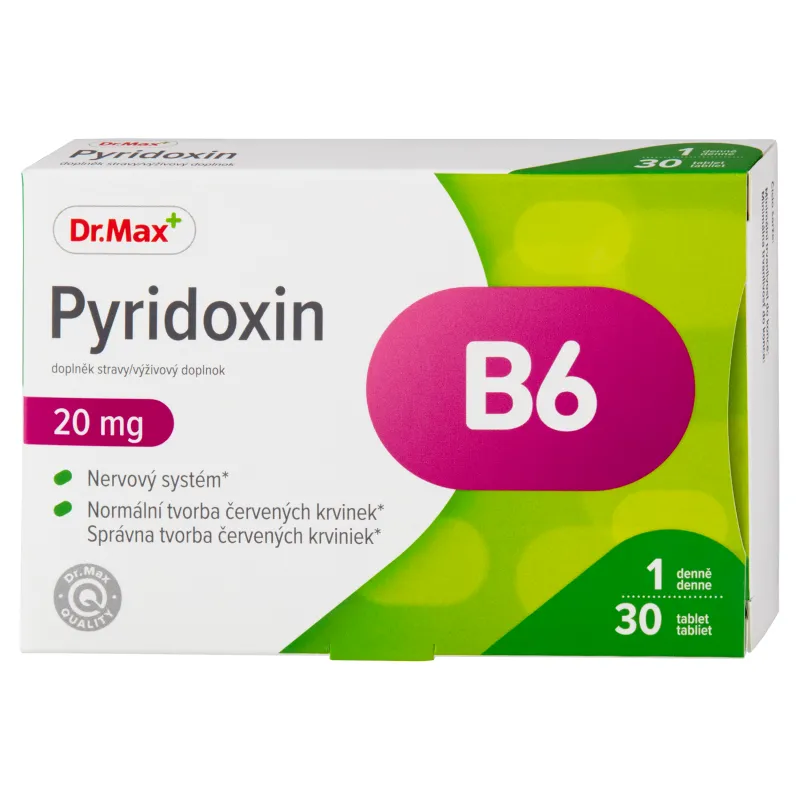Dr. Max Pyridoxin 20 mg 1×30 tbl, výživový doplnok