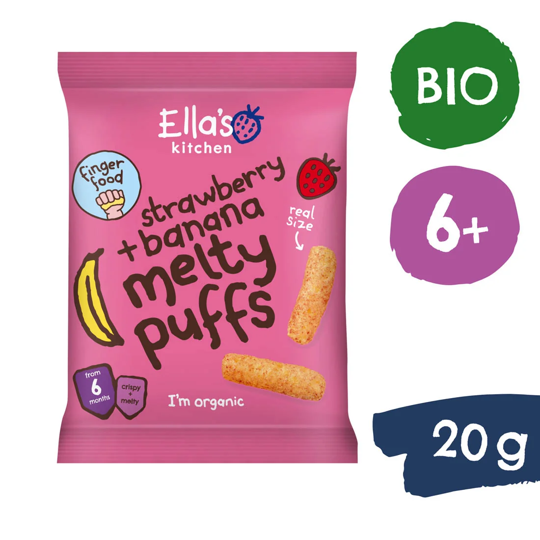 Ella's Kitchen BIO Chrumky jahoda a banán 1×20 g, chrumky