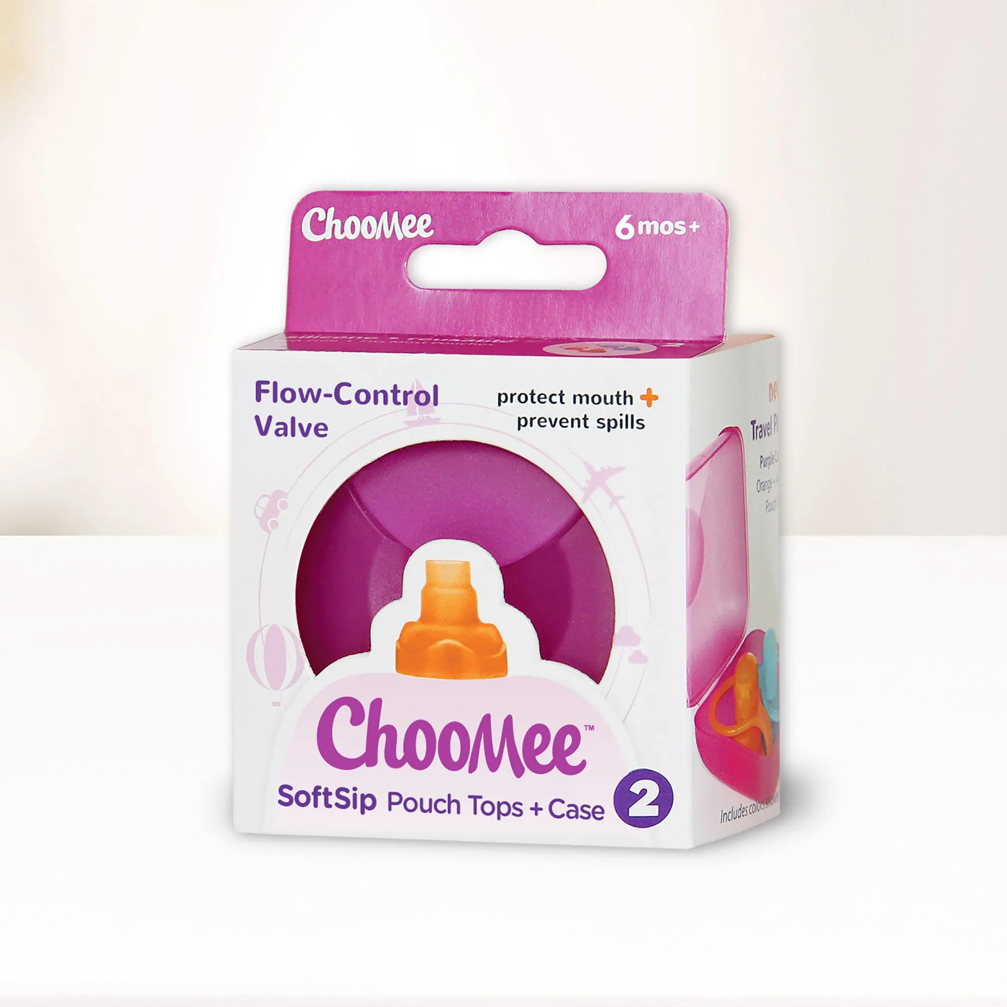 ChooMee SoftSip náustky na kapsičku 2ks v puzdre - Orange / Aqua 1×2ks, náustok na kapsičku