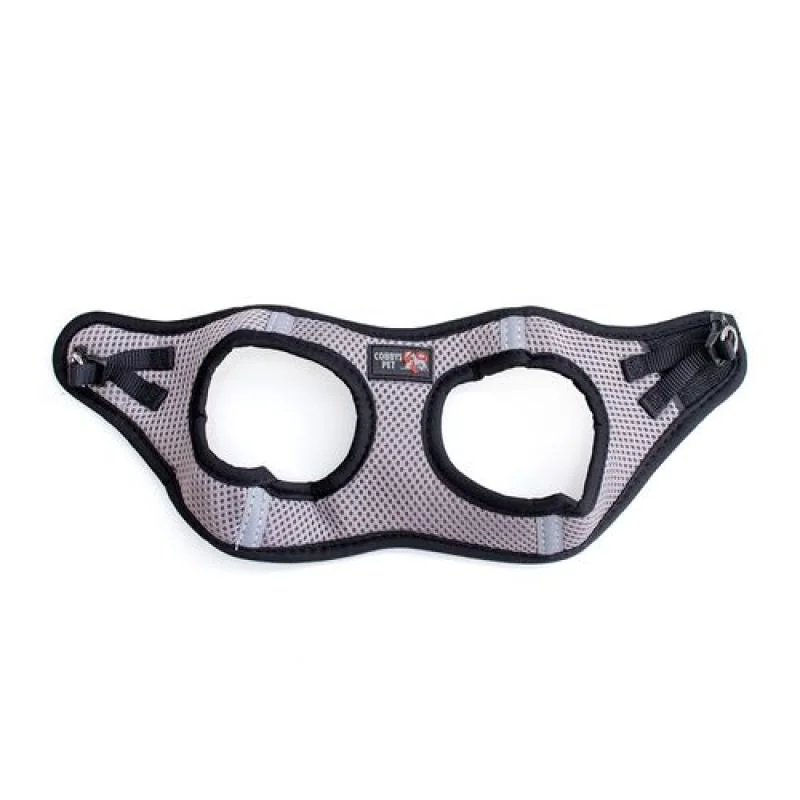 COBBYS PET Sieťový vestový postroj sivý XS 28-33cm